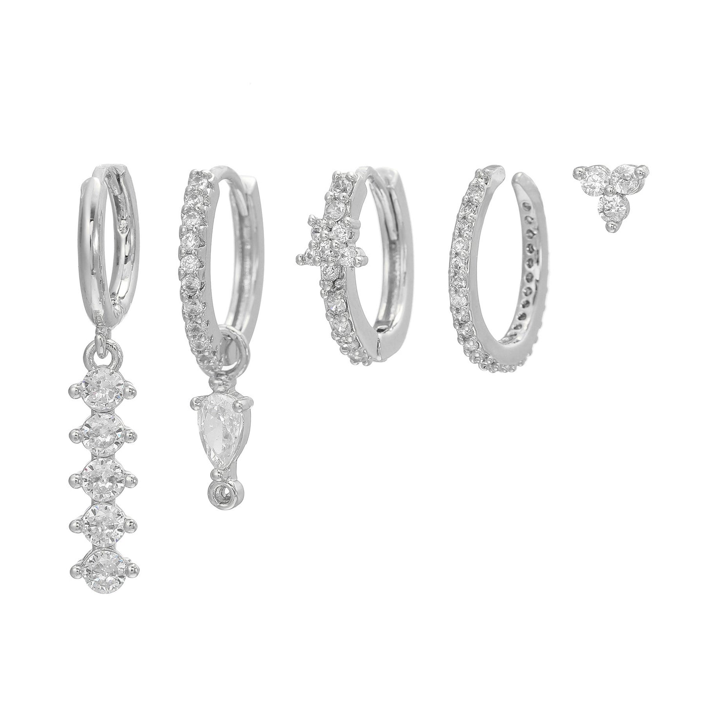 Light Luxury Teardrop Ear Cuff Earrings – Zircon Water Drop Design