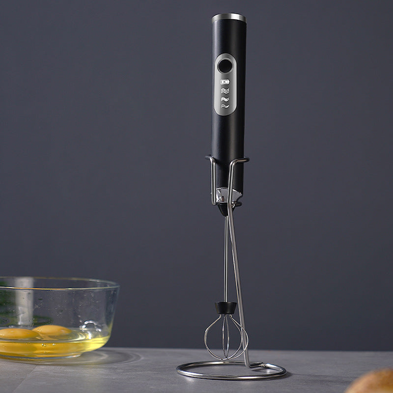 Café-Style Milk Frother with Egg Beater Stand – Smooth Foam, Effortless Mixing