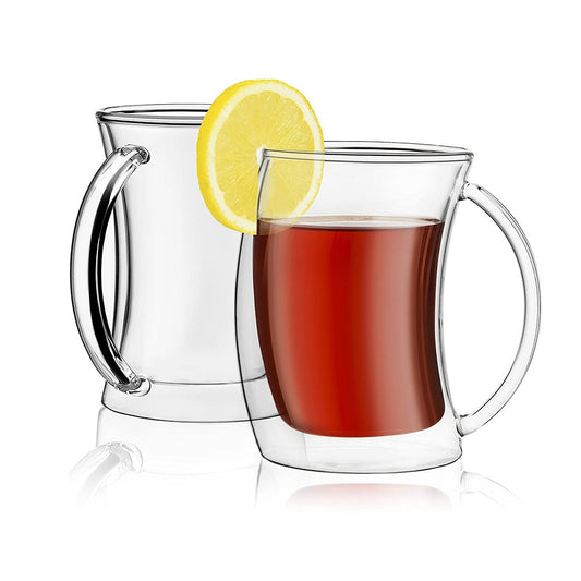 Luxury Tilted Borosilicate Double-Wall Coffee Glass