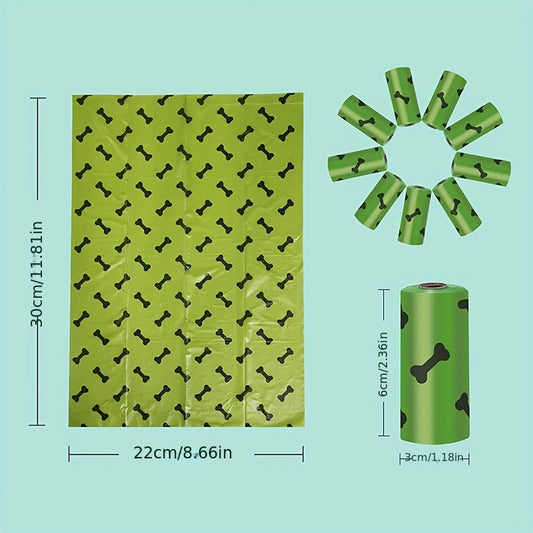 🌿 Eco-Friendly Biodegradable Dog Poop Bags – 6 Rolls with Dispenser, Leak-Proof & Thick
