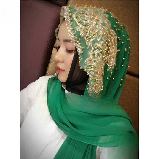 Elegant Cashmere Pearl Veil Scarf – Women’s Lightweight Summer Shawl