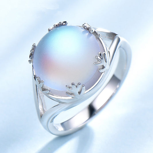 Elegant Moonstone Forest Jewelry Set – Personalized Ring & Bracelet 3-Piece Gift Set