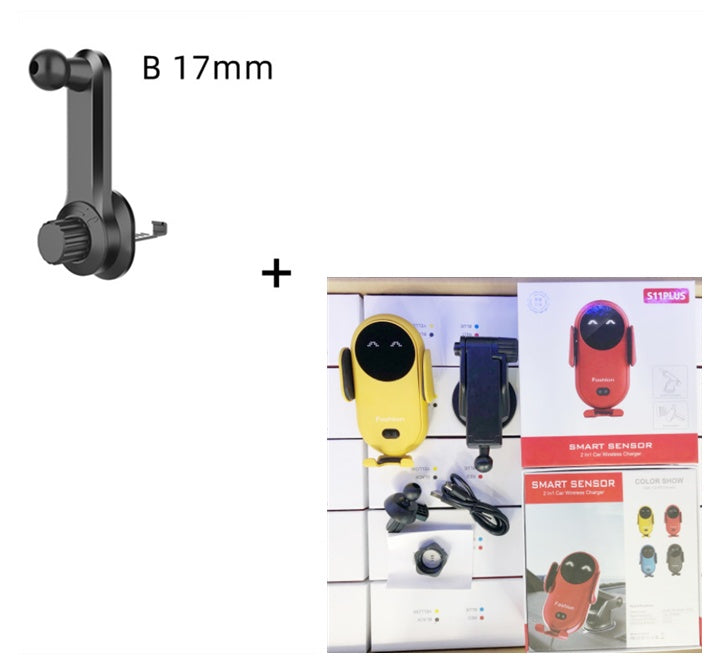 10W Wireless Car Charger with Infrared Auto-Clamp & Magnetic Phone Holder
