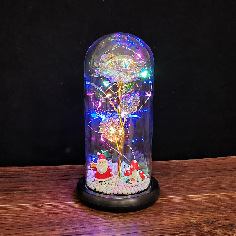 Eternal Radiance Rose Lamp – Color LED Glass Dome Edition