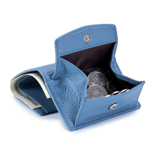 Luxury Japanese Minimalist Leather Mini Wallet for Women – Elegant & Compact