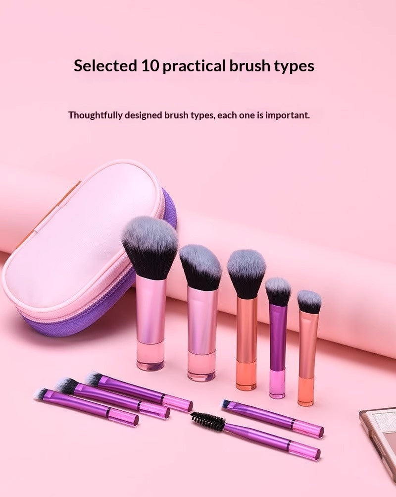 10‑Piece Makeup Brush Set for Beginners – Blush, Foundation & Eye Brushes for Flawless Looks