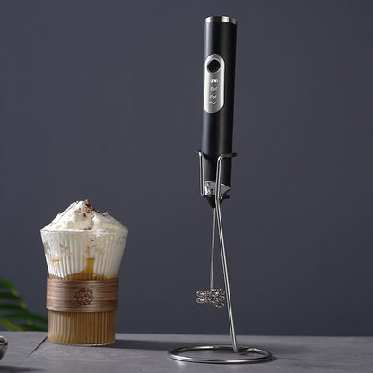 Café-Style Milk Frother with Egg Beater Stand – Smooth Foam, Effortless Mixing