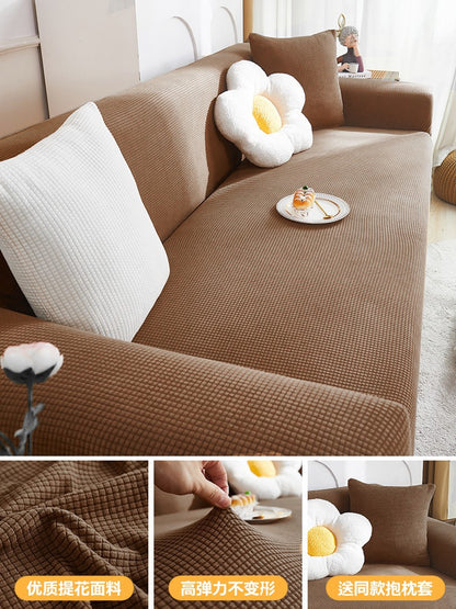 Premium Stretch Chenille Sofa Cover – Full Coverage Anti-Slip Protector