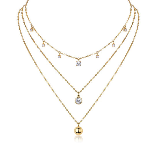1-Carat Moissanite Silver Pendant Necklace – S925 Gold Electroplated, Minimalist Luxury
