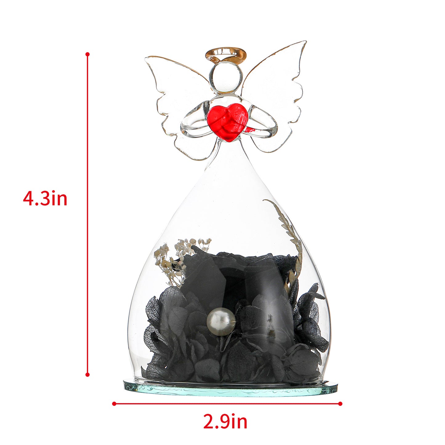 Angel Immortal Rose in Glass Dome – Timeless Floral Decoration