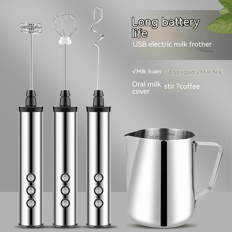 Premium Handheld 3-Head Milk Frother – Perfect for Coffee, Latte & Cappuccino