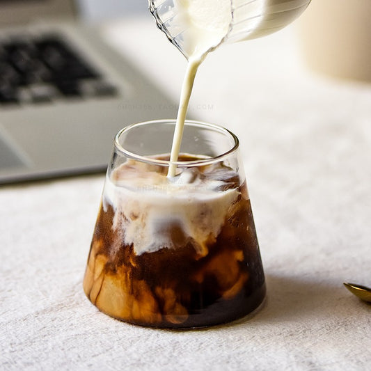 Elegant Double-Wall Glass Milk Coffee Cup – Café Style Cold & Hot Drink Mug