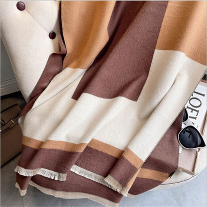 Long Warm Knit Neckband – Cozy Autumn & Winter Scarf for Women