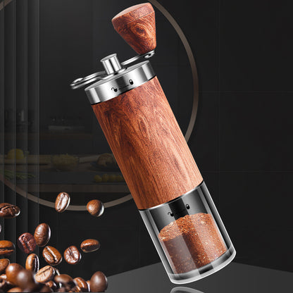 Portable Manual Coffee Grinder – 304 Stainless Steel & Wood Design