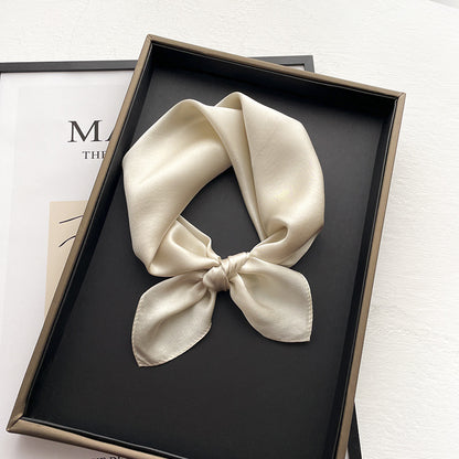 53cm Pure Color Silk Scarf – Elegant Lightweight Accessory