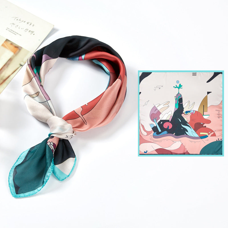Printed Silk Satin Scarf & Shawl – Soft, Stylish, Versatile