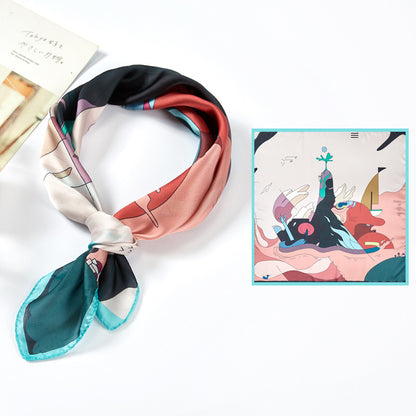 Printed Silk Satin Scarf & Shawl – Soft, Stylish, Versatile