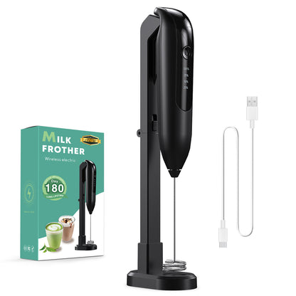 Premium Wireless Milk Frother with Charging Stand – Barista Coffee Foam Maker