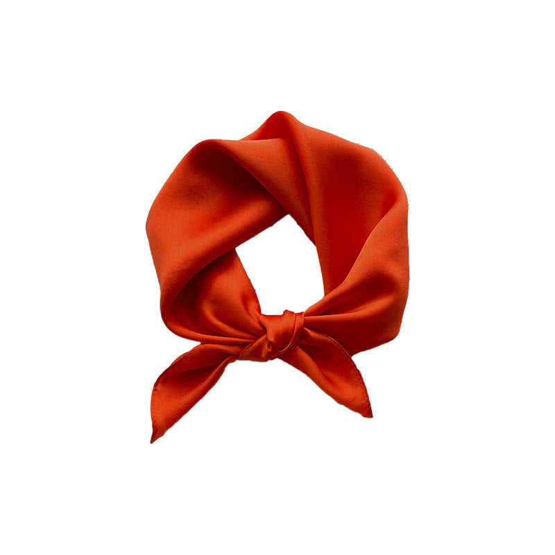 53cm Pure Color Silk Scarf – Elegant Lightweight Accessory