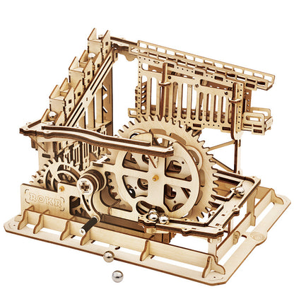 DIY Wooden Marble Run Hub – 3D Mechanical Assembly Model Kit
