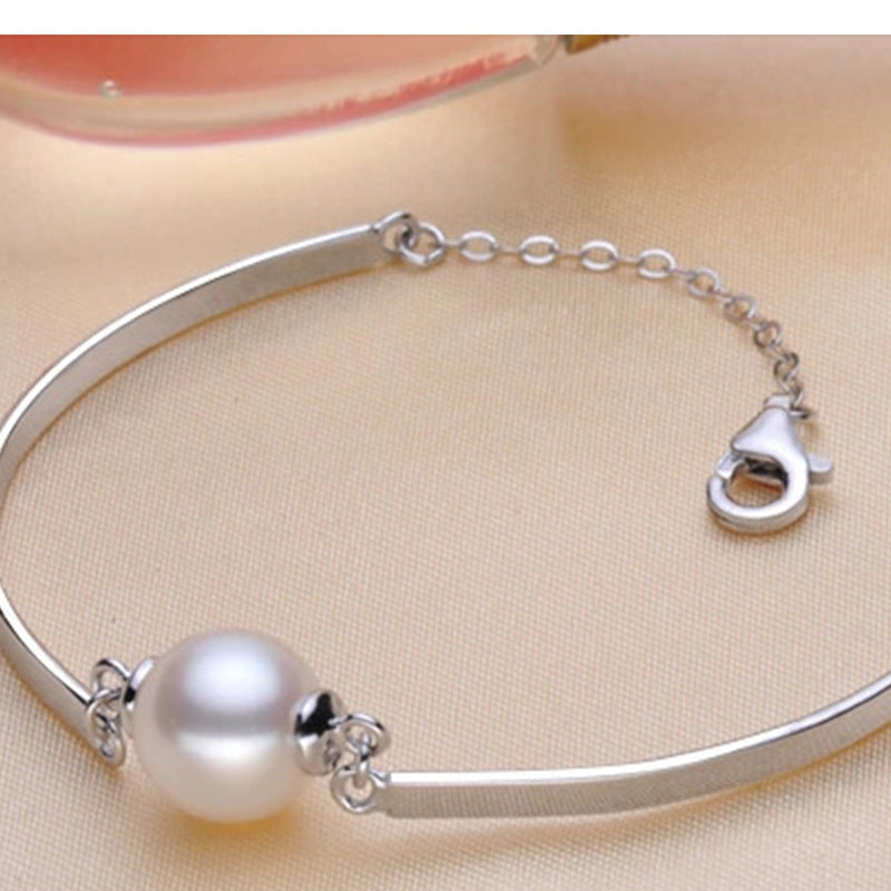 Ladies S925 Silver Pearl Bead Bracelet – Fine Jewelry