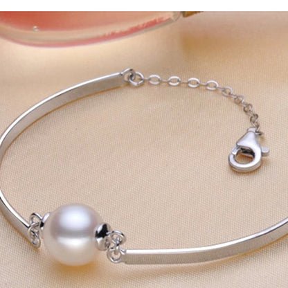 Ladies S925 Silver Pearl Bead Bracelet – Fine Jewelry