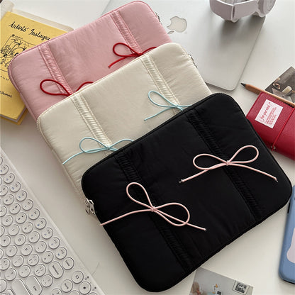 Cute Tablet Bag with Lace Bow – Laptop & iPad Sleeve