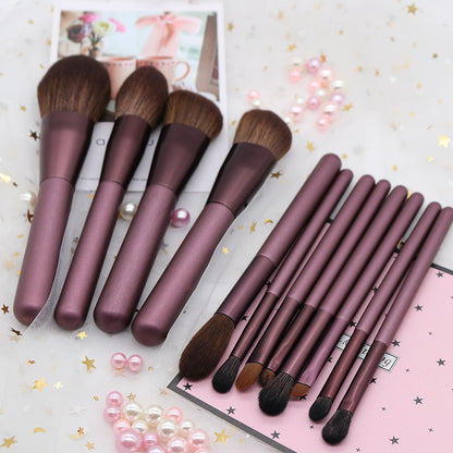 12‑Piece Starter Makeup Brushes – Perfect for Beginners, Grape Color