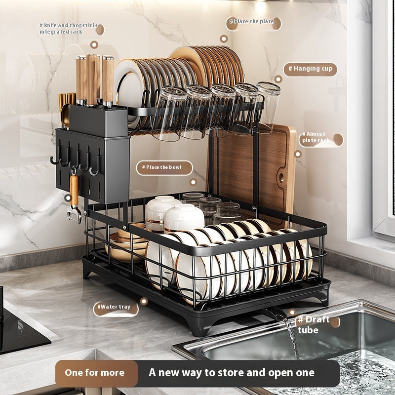 Countertop Bowl & Dish Rack – Self-Draining, Multi-Purpose Kitchen Organizer