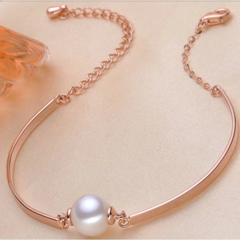 Ladies S925 Silver Pearl Bead Bracelet – Fine Jewelry