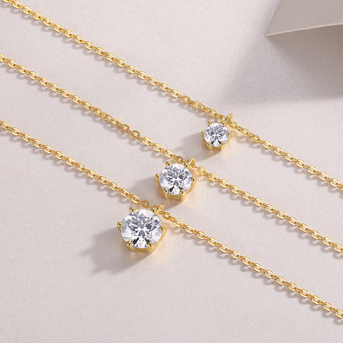 2-Carat Moissanite Silver Pendant Necklace – S925 Gold Electroplated, Minimalist Luxury