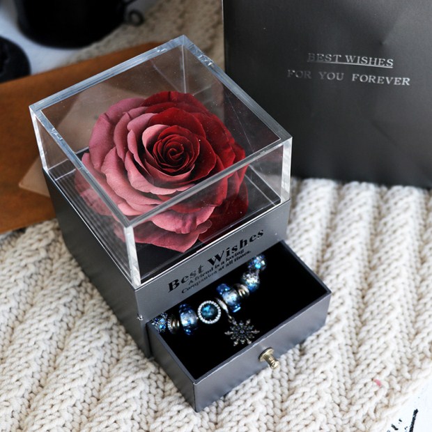 Premium Eternal Rose Jewelry Box – Luxury Romantic Gift for Valentine’s, Birthday & Wedding