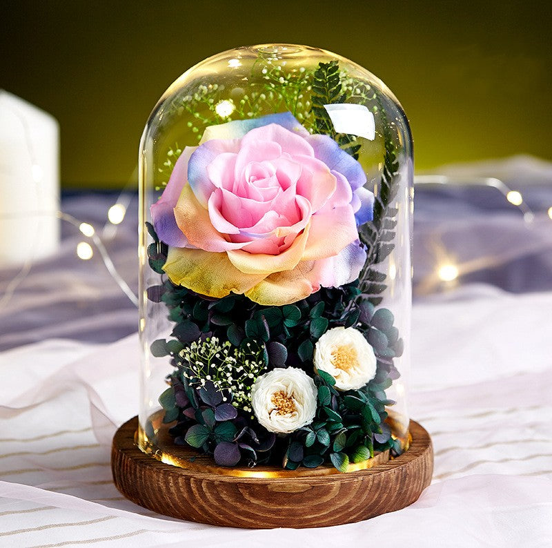 Luxury Eternal Rose Glass Dome – Preserved Flower of Everlasting Love