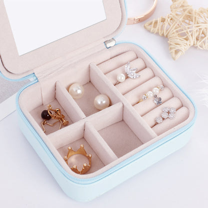 Luxury Mini Jewelry Travel Organizer – Portable Zipper Case for Rings, Earrings & Accessories