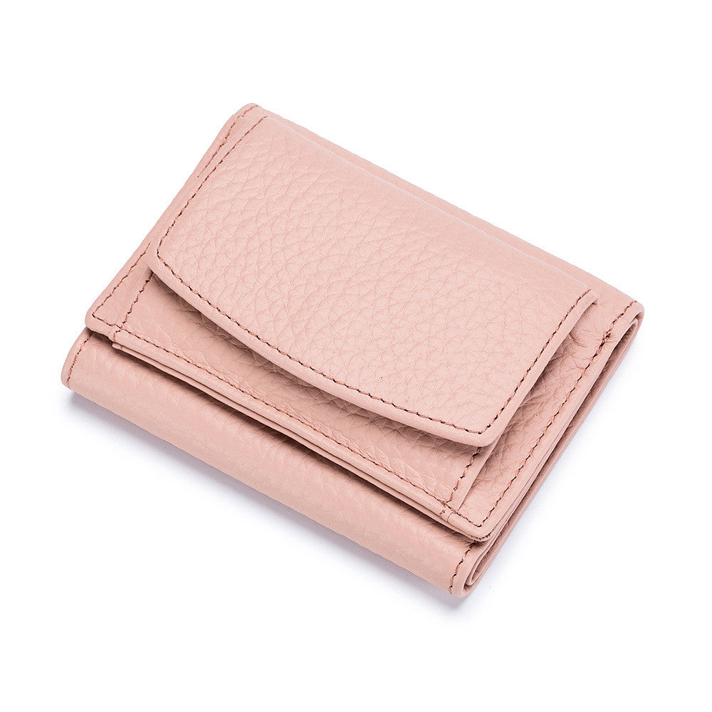 Luxury Japanese Minimalist Leather Mini Wallet for Women – Elegant & Compact