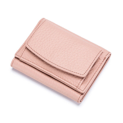 Luxury Japanese Minimalist Leather Mini Wallet for Women – Elegant & Compact
