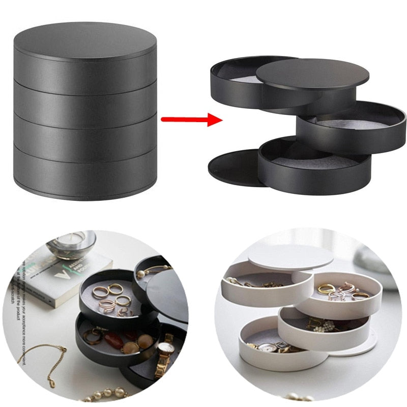 Luxury Plastic Jewelry Box Storage Container – Multi-Compartment Organizer for Rings, Earrings & Accessories
