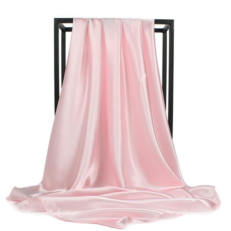 Elegant Satin Imitation Silk Shawl – Lightweight Ladies Headscarf