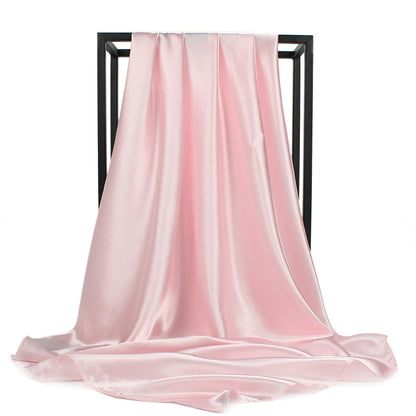 Elegant Satin Imitation Silk Shawl – Lightweight Ladies Headscarf