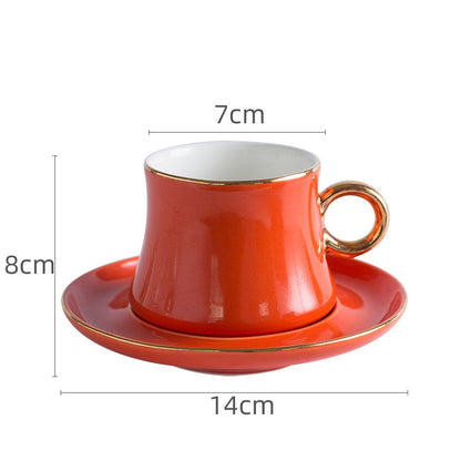 Nordic Light Luxury Green Coffee Cup & Saucer Set