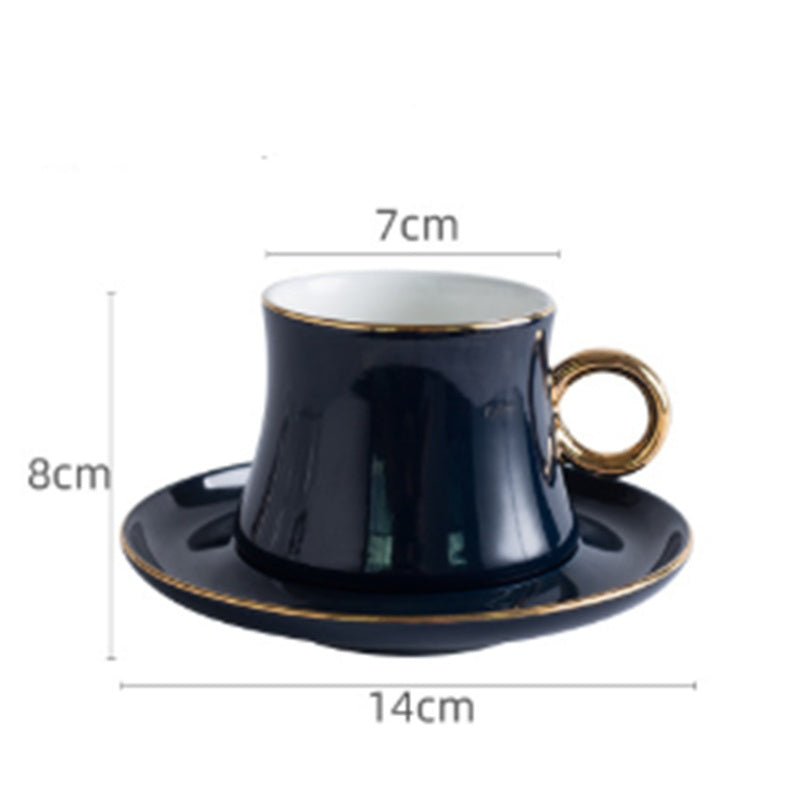 Nordic Light Luxury Green Coffee Cup & Saucer Set