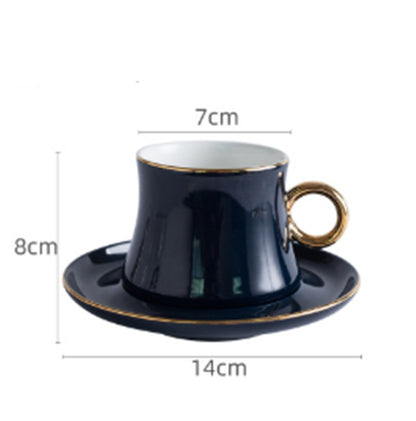 Nordic Light Luxury Green Coffee Cup & Saucer Set