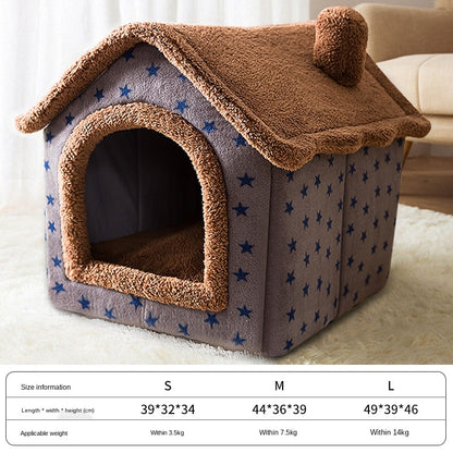 Luxury Four-Season Pet House Bed – Cozy Indoor Nest for Cats & Small Dogs