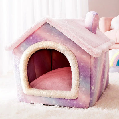Luxury Four-Season Pet House Bed – Cozy Indoor Nest for Cats & Small Dogs