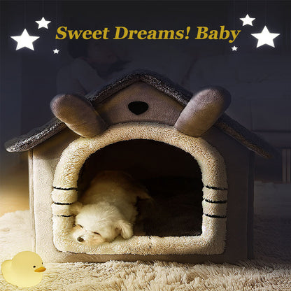 Luxury Four-Season Pet House Bed – Cozy Indoor Nest for Cats & Small Dogs