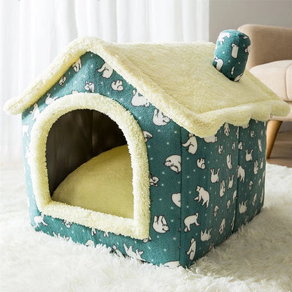 Luxury Four-Season Pet House Bed – Cozy Indoor Nest for Cats & Small Dogs