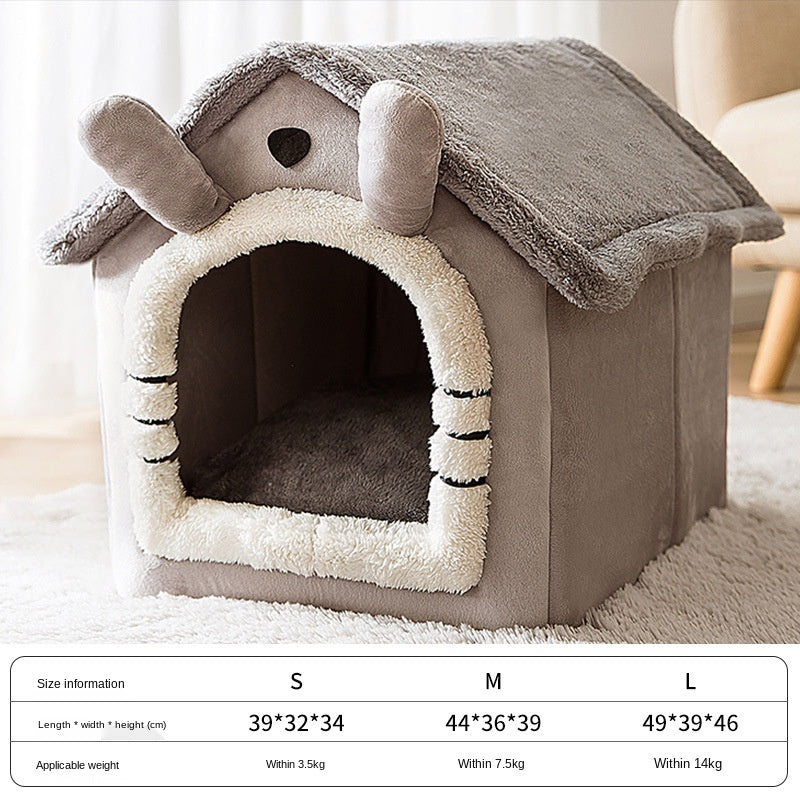Luxury Four-Season Pet House Bed – Cozy Indoor Nest for Cats & Small Dogs
