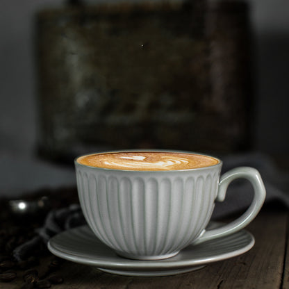 Handmade Japanese Retro Coffee Cup & Saucer Set
