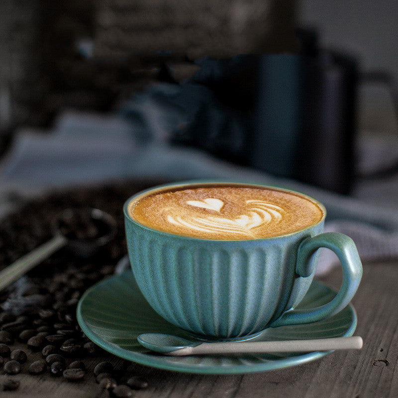 Handmade Japanese Retro Coffee Cup & Saucer Set