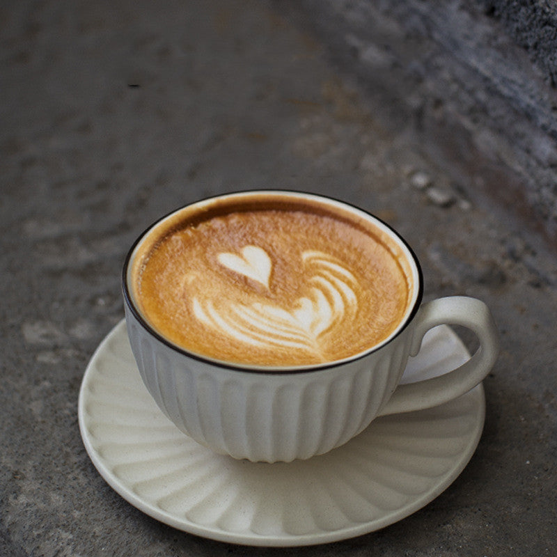 Handmade Japanese Retro Coffee Cup & Saucer Set